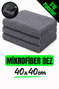 AutoFresh 3 Adet Mikrofiber Bez Seti Araç Yıkama Temizlik Bezi 40x40 cm