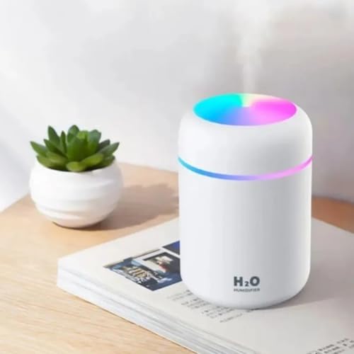 Hava Nemlendirici Ortam Nemlendirici Işıklı Hava Nemlendirici Makinesi ve Aroma Difüzörü H2O(BEYAZ, GRİ, PEMBE Karışık)|B0DP7XJC1L