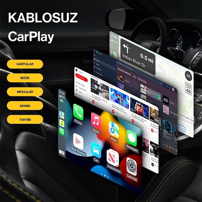 ALLY Kablosuz Car Play Adaptörü Apple Ve Android Cihazlar Için, Wireless Carplay Çevirici, SİYAH|B0GKGVXYCV