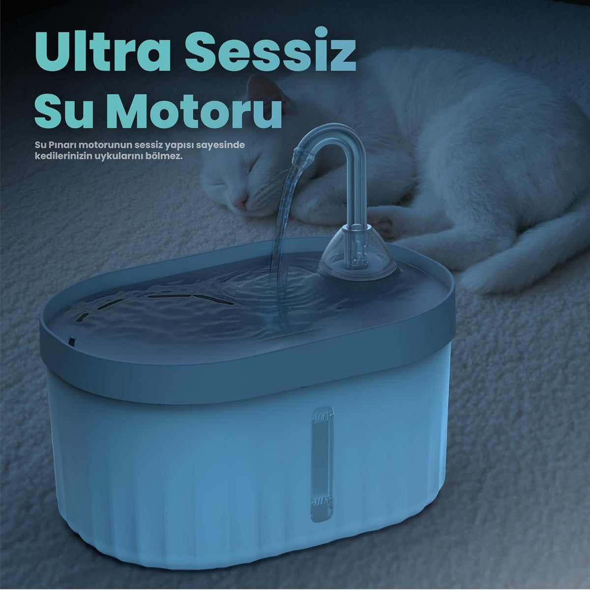 Atapet Ayarlanabilir Akışlı Ultra Sessiz Kedi Su Pınarı 2,3 Lt