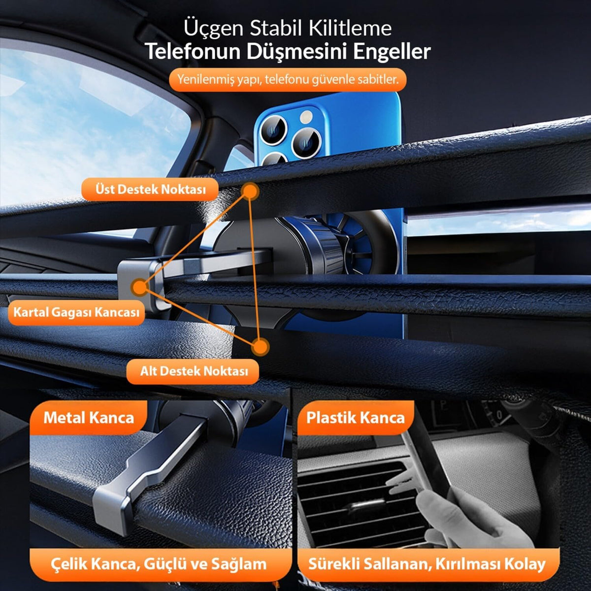 KingMa MagSafe Uyumlu Manyetik Araç Telefon Tutucu
