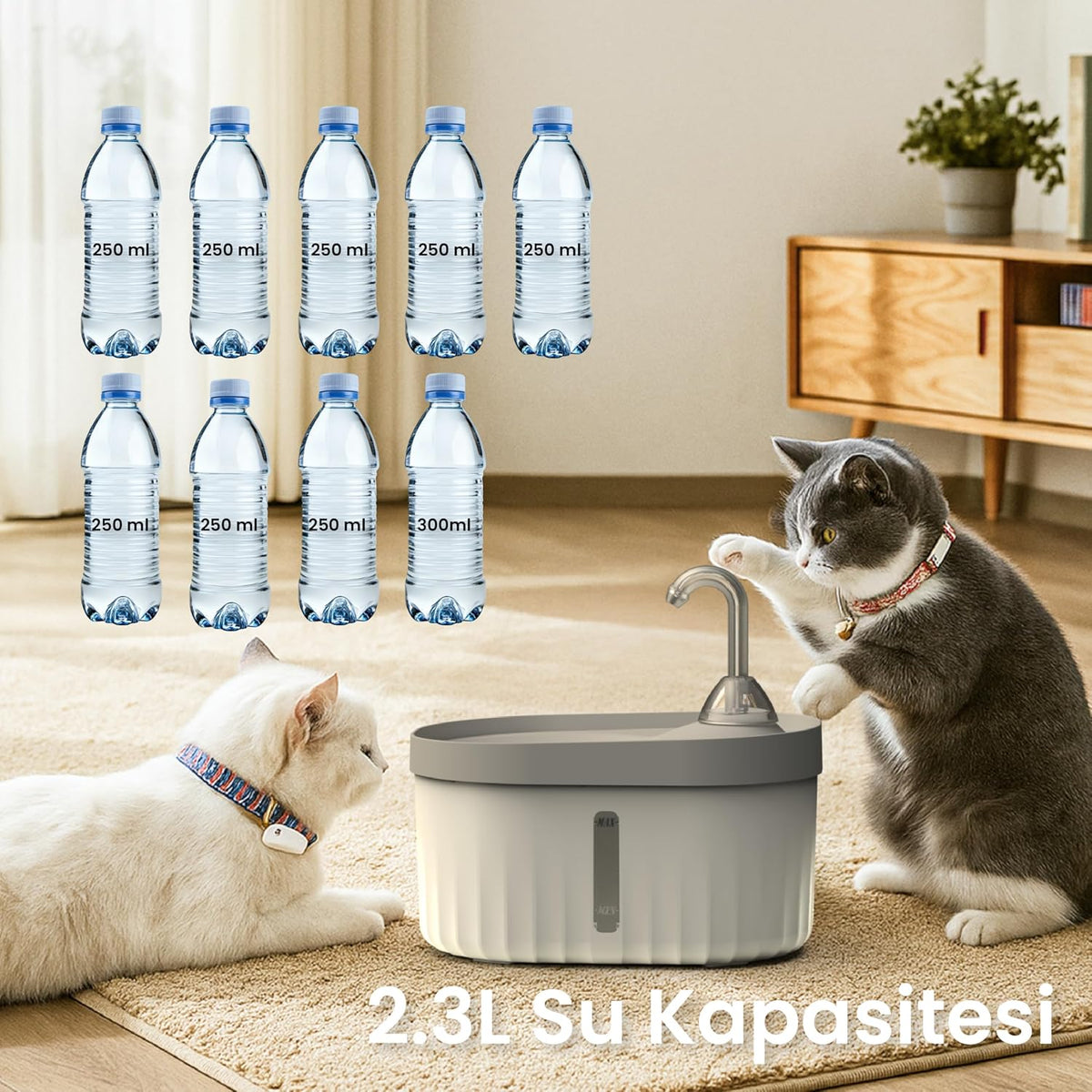 Atapet Ayarlanabilir Akışlı Ultra Sessiz Kedi Su Pınarı 2,3 Lt