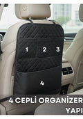 Premium Kapitone Araç Koltuk Arkası Organizer ve Koruyucu (2 Adet)